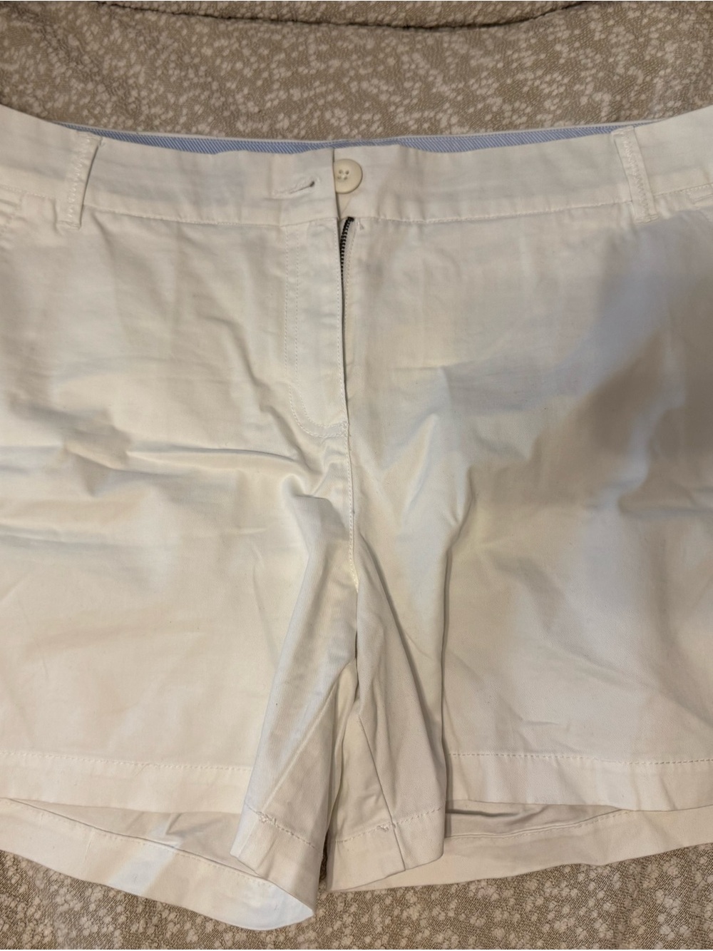 crown & ivy White Cotton Blend Bermuda Shorts